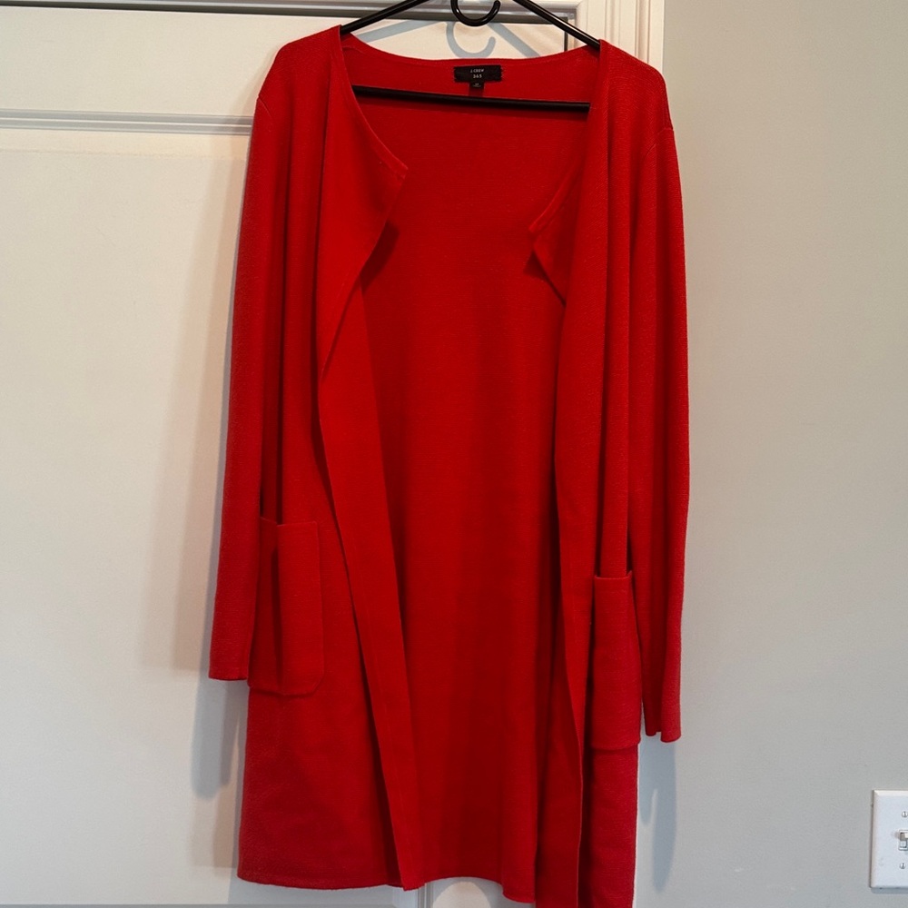J. Crew Vibrant Red Long Sleeve Shacket